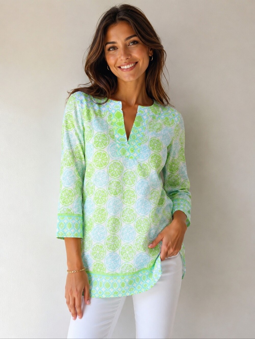❤️ VINEYARD VINES LEMONS AND LIMES TUNIC TOP, SMALL